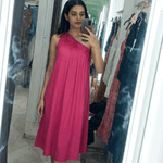 Hot Pink One Shoulder Short Embroidered Dress - Western Era Dresses for women