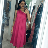 Hot Pink One Shoulder Short Embroidered Dress - Western Era Dresses for women
