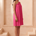 Hot Pink One Shoulder Short Embroidered Dress - Western Era Dresses for women