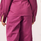 Irya Regular Purple Fit Cotton Trouser - Western Era trousers for women