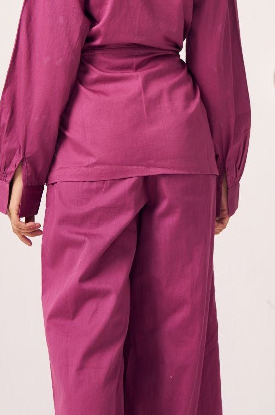 Irya Regular Purple Fit Cotton Trouser - Western Era trousers for women