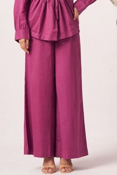 Irya Regular Purple Fit Cotton Trouser - Western Era trousers for women