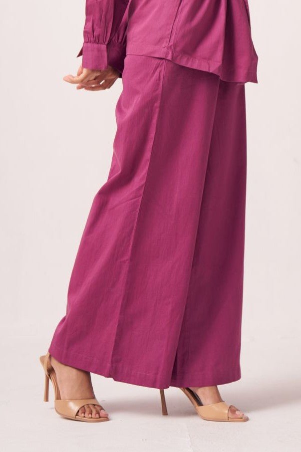 Irya Regular Purple Fit Cotton Trouser - Western Era trousers for women