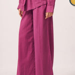 Irya Regular Purple Fit Cotton Trouser - Western Era trousers for women