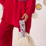 Ivory Charm Chintz Embroidered Handle Bag - Western Era for women