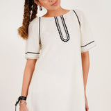 Ivory Echo Embroidered Mini Dress - Western Era Dresses for women