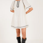 Ivory Echo Embroidered Mini Dress - Western Era Dresses for women