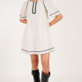 Ivory Echo Embroidered Mini Dress - Western Era Dresses for women