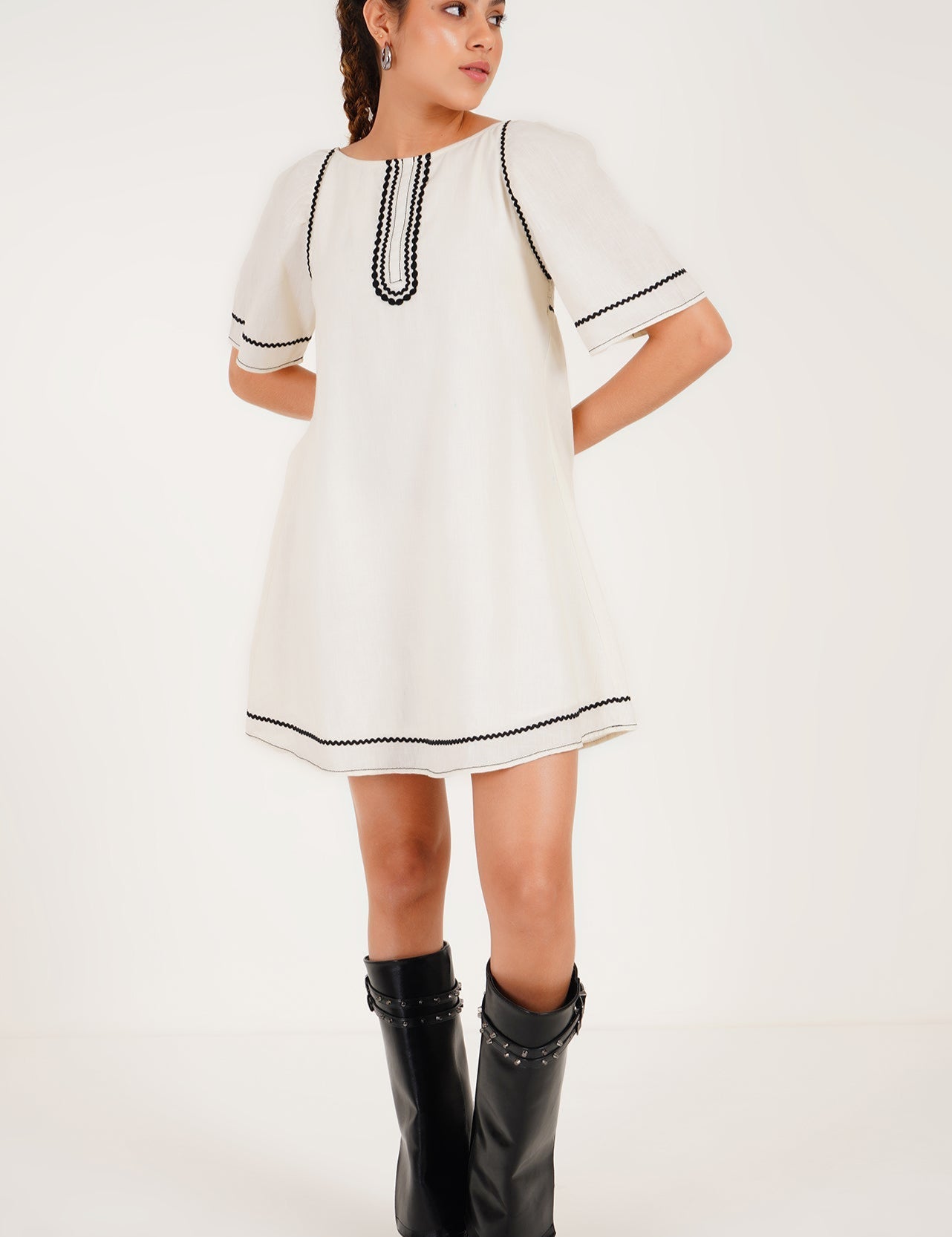 Ivory Echo Embroidered Mini Dress - Western Era Dresses for women