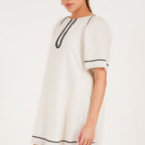 Ivory Echo Embroidered Mini Dress - Western Era Dresses for women