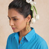 Ivory Tulip Satin Silk Scrunchie - Western Era Accessories for women