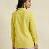 Kasuti - Inspired Embroidered Shirt with Ruched Details - Western Era Tops for women