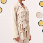 Keya Ivory Embellished Layered Jacket Top - Western Era Tops for women