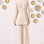 Keya Ivory Embellished Layered Jacket Top - Western Era Tops for women