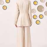 Keya Ivory Embellished Layered Jacket Top - Western Era Tops for women