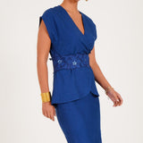 Knot Detail Midi Dress With Embellished Belt - Western Era Dresses for women