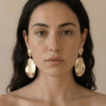 Leaf Petal Filigree (Gold) Anti Tarnish Earrings - Western Era for women