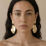 Leaf Petal Filigree (Gold) Anti Tarnish Earrings - Western Era for women