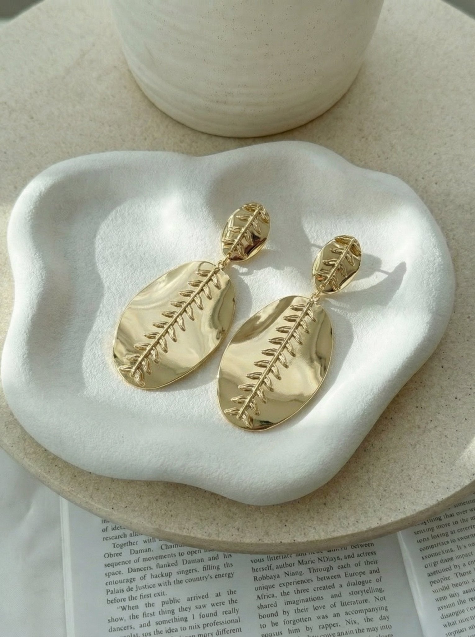 Leaf Petal Filigree (Gold) Anti Tarnish Earrings - Western Era for women