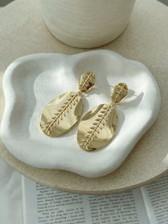 Leaf Petal Filigree (Gold) Anti Tarnish Earrings - Western Era for women