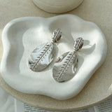 Leaf Petal Filigree (Silver) Anti Tarnish Earrings - Western Era for women