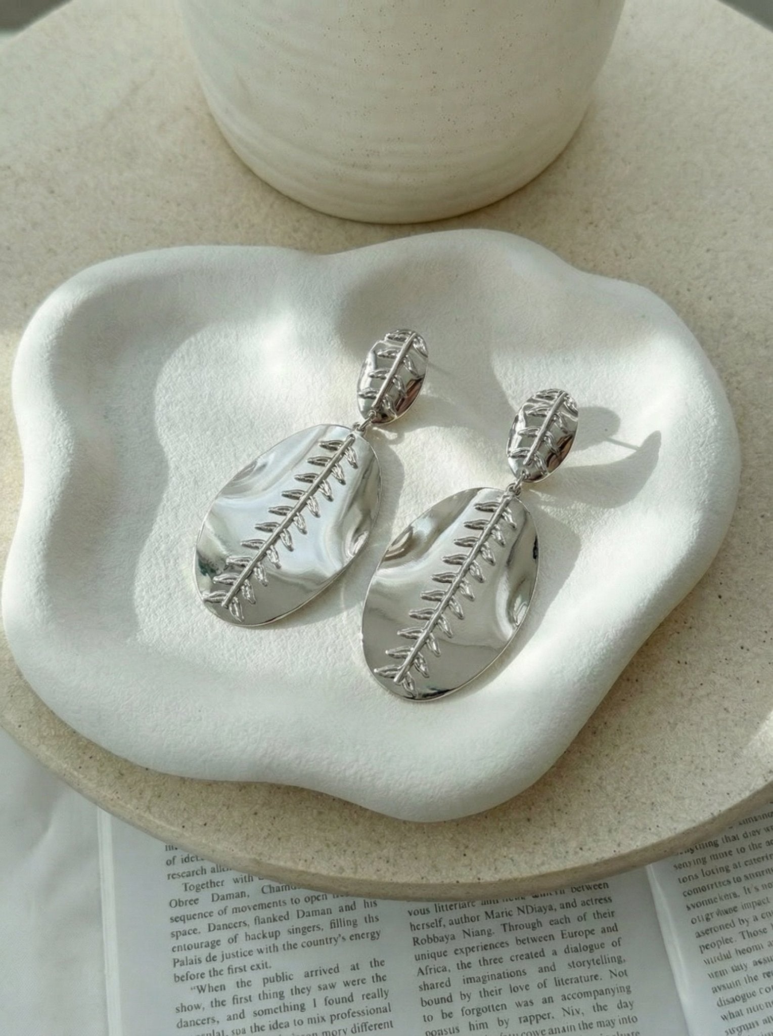 Leaf Petal Filigree (Silver) Anti Tarnish Earrings - Western Era for women