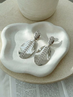 Leaf Petal Filigree (Silver) Anti Tarnish Earrings - Western Era for women