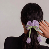 Lilac Tulip Satin Silk Scrunchie - Western Era Accessories for women
