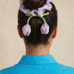Lilac Tulip Satin Silk Scrunchie - Western Era Accessories for women