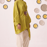 Lime Bloom Draped Kaftan Set - Western Era Co-ord set for women