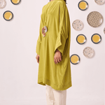 Lime Bloom Draped Kaftan Set - Western Era Co-ord set for women