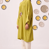 Lime Bloom Draped Kaftan Set - Western Era Co-ord set for women