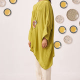 Lime Bloom Draped Kaftan Top - Western Era Tops for women
