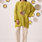 Lime Bloom Draped Kaftan Top - Western Era Tops for women