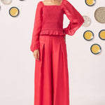 Liora Smocked Organza Co - ord - Western Era Co - ord set for women