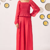 Liora Smocked Organza Co - ord - Western Era Co - ord set for women