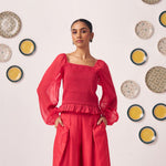 Liora Smocked Organza Co - ord - Western Era Co - ord set for women