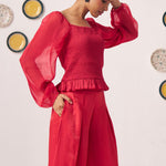 Liora Smocked Organza Co - ord - Western Era Co - ord set for women