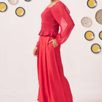 Liora Smocked Organza Co - ord - Western Era Co - ord set for women