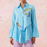 Lotus Drift Embroidered Bell Sleeves Shirt - Western Era Tops for women