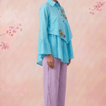 Lotus Drift Embroidered Gathers And Voluminous Sleeves Shirt - Western Era Tops for women