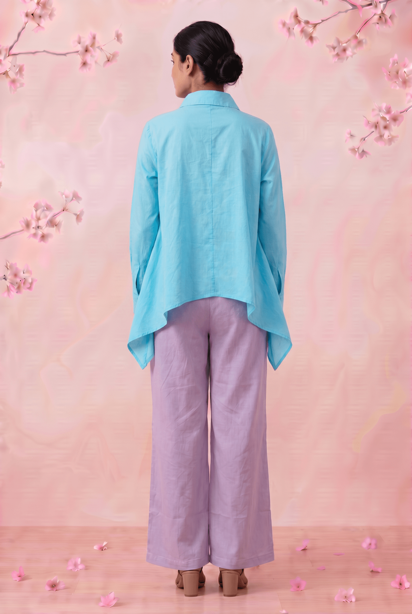 Lotus Drift Embroidered Gathers And Voluminous Sleeves Shirt - Western Era Tops for women