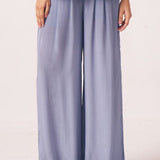 Lyna Slate Blue Wide - Leg Pants - Western Era trousers for women
