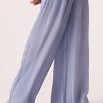 Lyna Slate Blue Wide - Leg Pants - Western Era trousers for women