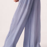 Lyna Slate Blue Wide - Leg Pants - Western Era trousers for women