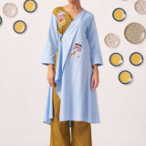 Mahira Dual - Tone Wrap Bird Embroidered Co - ord - Western Era Co - ord set for women