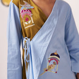 Mahira Dual - Tone Wrap Bird Embroidered Co - ord - Western Era Co - ord set for women