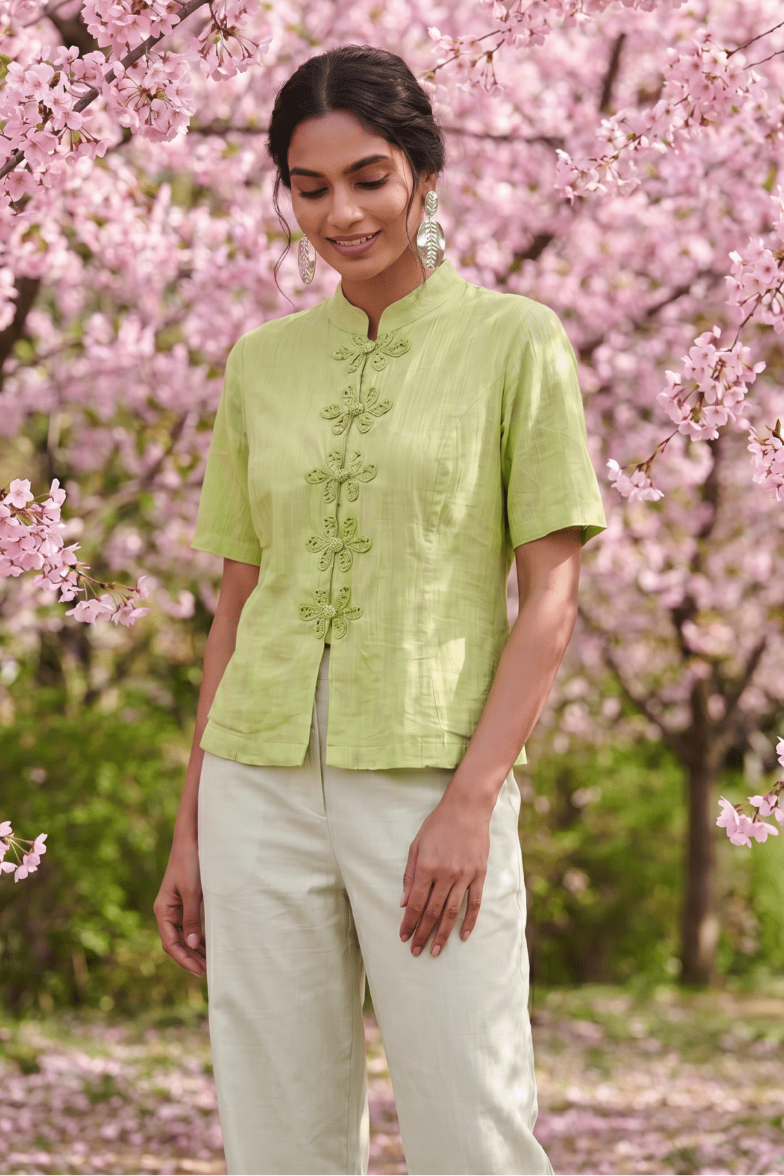 Meiolin Neon Green Top with Straight Fit Trouser Cordset - Western Era Co - ord set for women