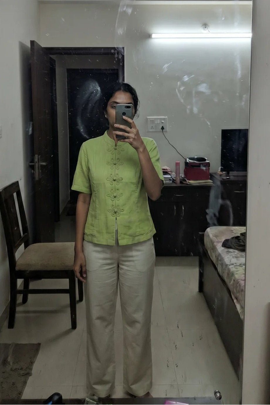 Meiolin Neon Green Top with Straight Fit Trouser Cordset - Western Era Co - ord set for women