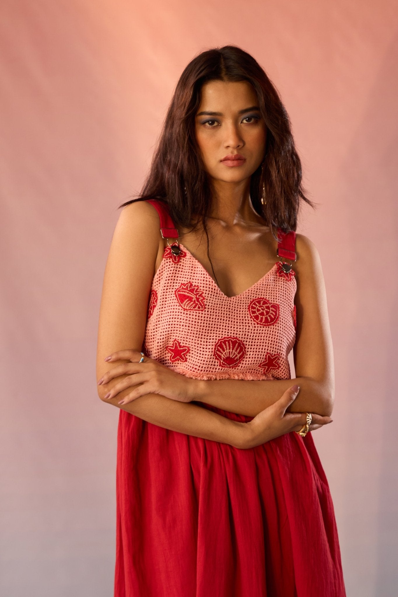 Mesh Maxi Dress with Applique work - Western Era Dresses for women